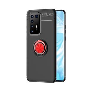 For Huawei P40 Pro+ Lenuo Shockproof TPU Protective Case with Invisible Holder(Black Red)