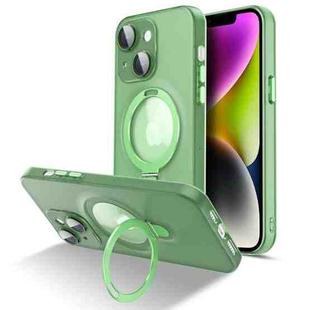 For iPhone 14 Plus MagSafe Magnetic Multifunctional Holder Phone Case(Green)