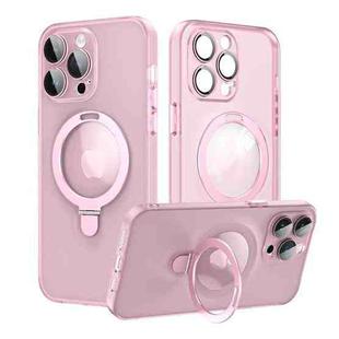 For iPhone 14 Pro MagSafe Magnetic Multifunctional Holder Phone Case(Pink)