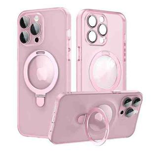 For iPhone 14 Pro Max MagSafe Magnetic Multifunctional Holder Phone Case(Pink)