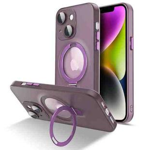 For iPhone 13 MagSafe Magnetic Multifunctional Holder Phone Case(Purple)