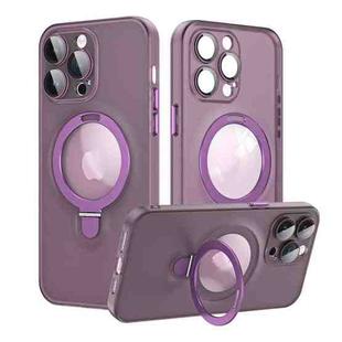 For iPhone 13 Pro Max MagSafe Magnetic Multifunctional Holder Phone Case(Purple)