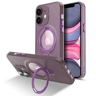 For iPhone 11 MagSafe Magnetic Multifunctional Holder Phone Case(Purple)
