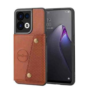 For OPPO Reno9 Pro+ Double Buckle Magnetic Phone Case(Light Brown)