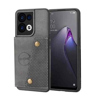 For OPPO Reno9 Pro+ Double Buckle Magnetic Phone Case(Grey)