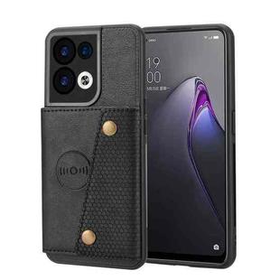 For OPPO Reno9 Pro+ Double Buckle Magnetic Phone Case(Black)