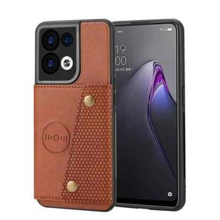 For OPPO Reno9 Pro Double Buckle Magnetic Phone Case(Light Brown)