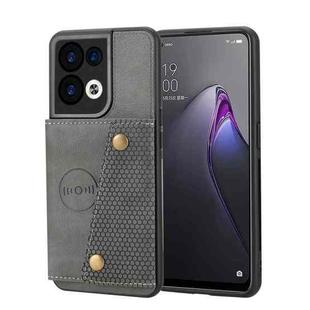 For OPPO Reno9 Pro Double Buckle Magnetic Phone Case(Grey)