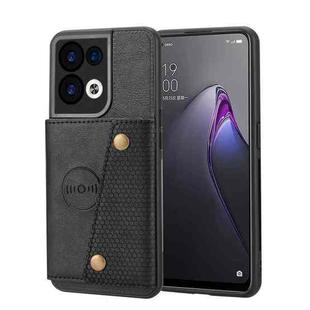For OPPO Reno9 Pro Double Buckle Magnetic Phone Case(Black)