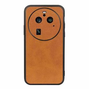 For OPPO Find X6 Pro Two-color Calf Texture PU Phone Case(Brown)