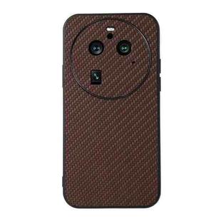 For OPPO Find X6 Pro Carbon Fiber Texture Shockproof Phone Case(Brown)