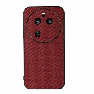 For OPPO Find X6 Pro Carbon Fiber Texture Shockproof Phone Case(Red)