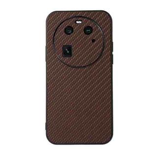 For OPPO Find X6 Carbon Fiber Texture Shockproof Phone Case(Brown)