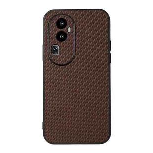 For OPPO Reno10 Pro Carbon Fiber Texture Shockproof Phone Case(Brown)