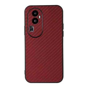 For OPPO Reno10 Pro Carbon Fiber Texture Shockproof Phone Case(Red)