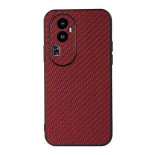 For OPPO Reno10 Carbon Fiber Texture Shockproof Phone Case(Red)
