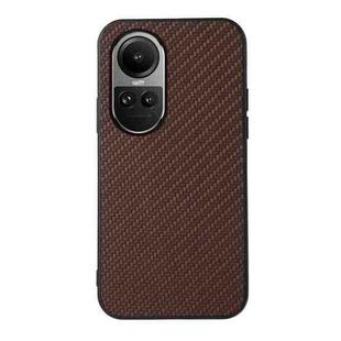 For OPPO Reno10 Global / 10 Pro Global Carbon Fiber Texture Shockproof Phone Case(Brown)