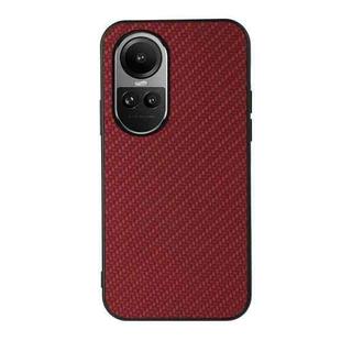 For OPPO Reno10 Global / 10 Pro Global Carbon Fiber Texture Shockproof Phone Case(Red)