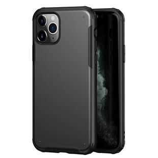 For iPhone 11 Pro Max Solid Color Four-corner Shockproof TPU + PC Protective Case(Black)