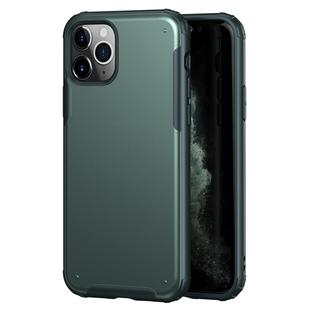For iPhone 11 Pro Max Solid Color Four-corner Shockproof TPU + PC Protective Case(Dark Green)