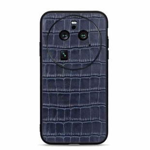 For OPPO Find X6 Pro Crocodile Texture Genuine Leather Phone Case(Blue)