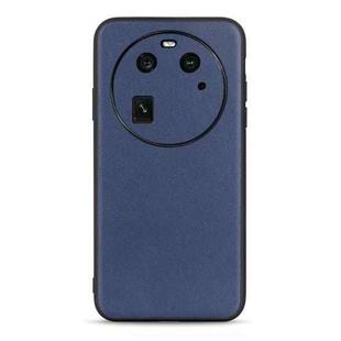 For OPPO Find X6 Lambskin Texture Genuine Leather Phone Case(Blue)