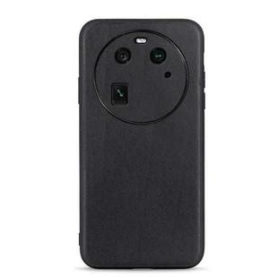 For OPPO Find X6 Lambskin Texture Genuine Leather Phone Case(Black)