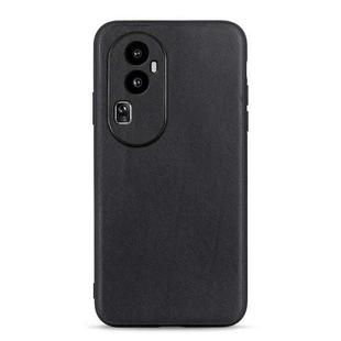 For OPPO Reno10 Pro+ Lambskin Texture Genuine Leather Phone Case(Black)