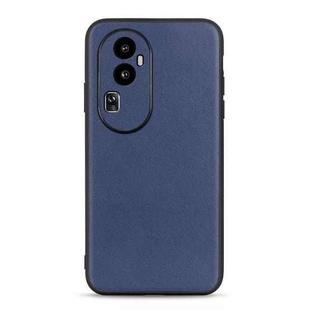 For OPPO Reno10 Lambskin Texture Genuine Leather Phone Case(Blue)