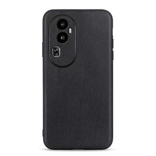 For OPPO Reno10 Lambskin Texture Genuine Leather Phone Case(Black)