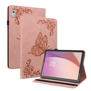 For Lenovo Tab M9 Butterfly Flower Embossed Leather Tablet Case(Rose Gold)