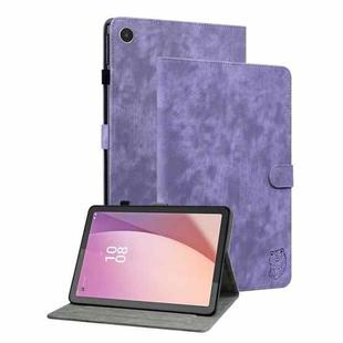 For Lenovo Tab M8 4th Gen TB-300FU Tiger Pattern Flip Leather Tablet Case(Purple)