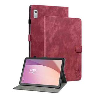 For Lenovo Tab M9 Tiger Pattern Flip Leather Tablet Case(Red)