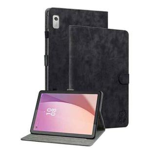 For Lenovo Tab M9 Tiger Pattern Flip Leather Tablet Case(Black)