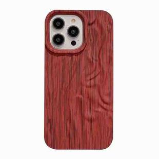 For iPhone 14 Pleated Wood Grain TPU Phone Case(Red)