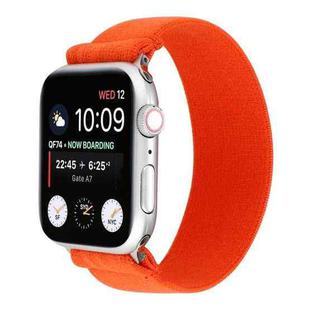Elastic Nylon Braid Watch Band For Apple Watch Ultra 49mm / Series 8&7 45mm / SE 2&6&SE&5&4 44mm / 3&2&1 42mm(Orange)