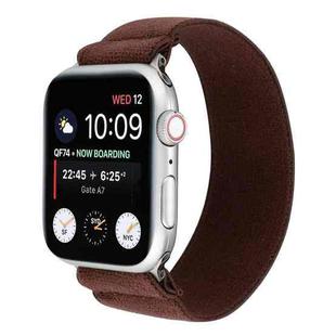 Elastic Nylon Braid Watch Band For Apple Watch Series 8&7 41mm / SE 2&6&SE&5&4 40mm / 3&2&1 38mm(Coffee)