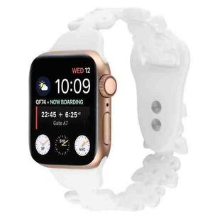 Butterfly Hollow Silicone Watch Band For Apple Watch Ultra 49mm / Series 8&7 45mm / SE 2&6&SE&5&4 44mm / 3&2&1 42mm(White)