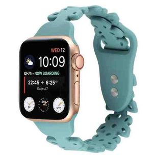 Butterfly Hollow Silicone Watch Band For Apple Watch Ultra 49mm / Series 8&7 45mm / SE 2&6&SE&5&4 44mm / 3&2&1 42mm(Baby Green)