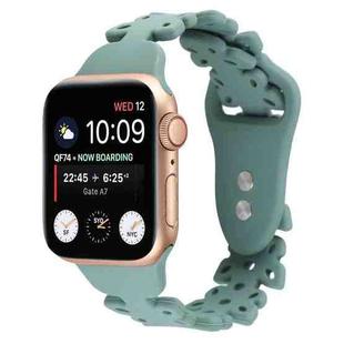 Butterfly Hollow Silicone Watch Band For Apple Watch Ultra 49mm / Series 8&7 45mm / SE 2&6&SE&5&4 44mm / 3&2&1 42mm(Pine Green)