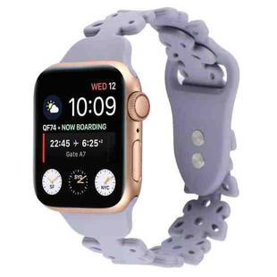 Butterfly Hollow Silicone Watch Band For Apple Watch Series 8&7 41mm / SE 2&6&SE&5&4 40mm / 3&2&1 38mm(Lavender)