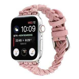Single Elastic Nylon Braid Watch Band For Apple Watch Ultra 49mm / Series 8&7 45mm / SE 2&6&SE&5&4 44mm / 3&2&1 42mm(Pink)