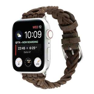 Single Elastic Nylon Braid Watch Band For Apple Watch Ultra 49mm / Series 8&7 45mm / SE 2&6&SE&5&4 44mm / 3&2&1 42mm(Brown)