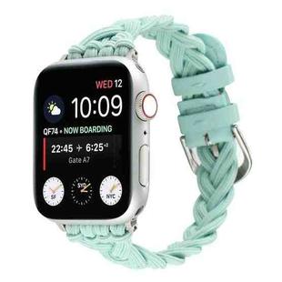 Single Elastic Nylon Braid Watch Band For Apple Watch Series 8&7 41mm / SE 2&6&SE&5&4 40mm / 3&2&1 38mm(Teal Green)