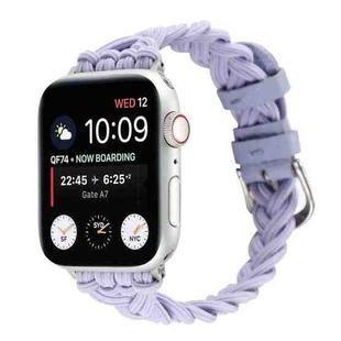 Single Elastic Nylon Braid Watch Band For Apple Watch Series 8&7 41mm / SE 2&6&SE&5&4 40mm / 3&2&1 38mm(Purple)