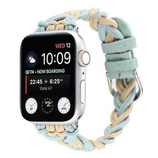 Single Elastic Nylon Braid Watch Band For Apple Watch Series 8&7 41mm / SE 2&6&SE&5&4 40mm / 3&2&1 38mm(Apricot Green)