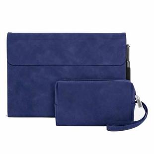 For Microsoft Surface Pro X Sheepskin All-Inclusive Shockproof Protective Case with Power Bag(Blue)