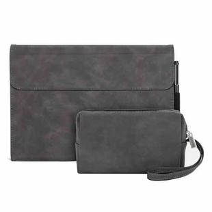 For Microsoft Surface Pro 8 Sheepskin All-Inclusive Shockproof Protective Case with Power Bag(Grey)