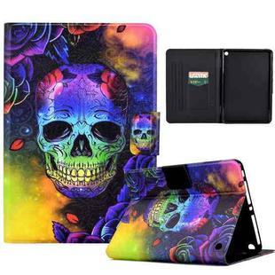 For Amazon Kindle Fire HD 8 2022 / 2020 Coloured Drawing Smart Leather Tablet Case(Skull)