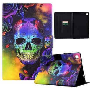 For iPad 10.2 / iPad Pro 10.5 Coloured Drawing Smart Leather Tablet Case(Skull)